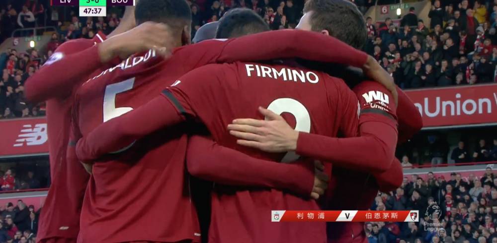  利物浦锋线发威四球横扫伯恩茅斯登顶榜首